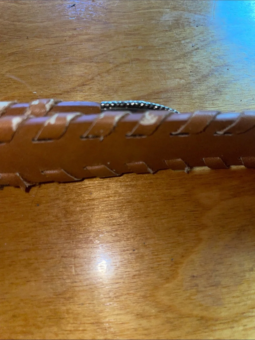 Tan Braided faux Leather Western-Style Belt. 36”